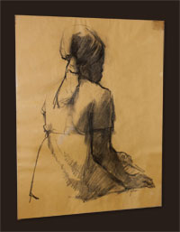Woman with Headcover - Drawings - Art - Ethel Sussman Art Gallery
