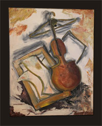 Hanger and Violin - Oil Paintings - Art - Ethel Sussman Art Gallery