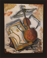 Hanger and Violin - Oil Paintings - Art - Ethel Sussman Art Gallery